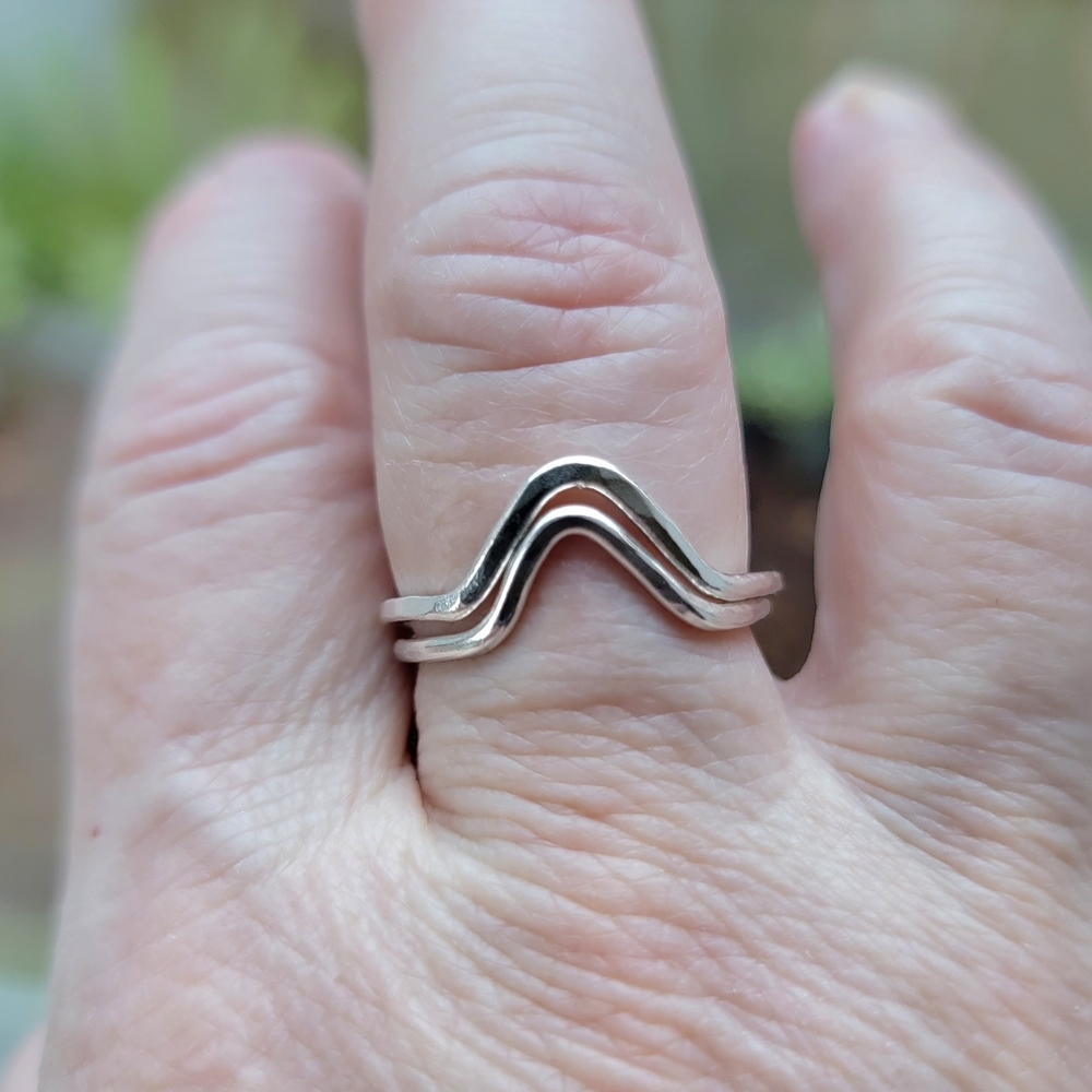 Fine Silver "Peaks" Stacking Rings - Picture 5 of 8
